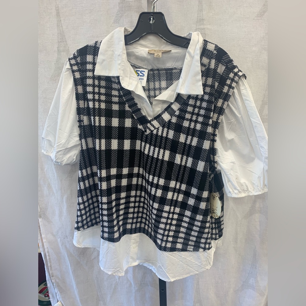 Plus size woman blouse dress shirt